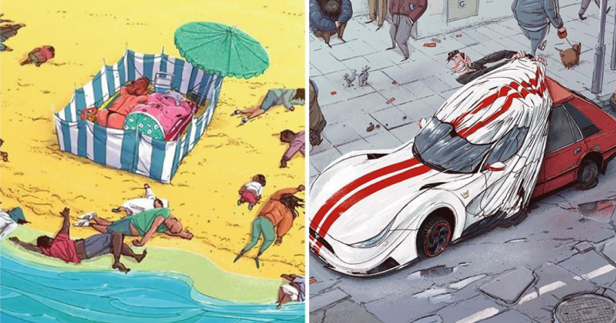 30 ilustraciones del artista Dziekan que muestran la triste realidad del mundo