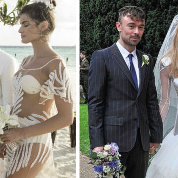 12 Famosas que usaron vestidos extraños en su boda. Thalía apenas podía caminar