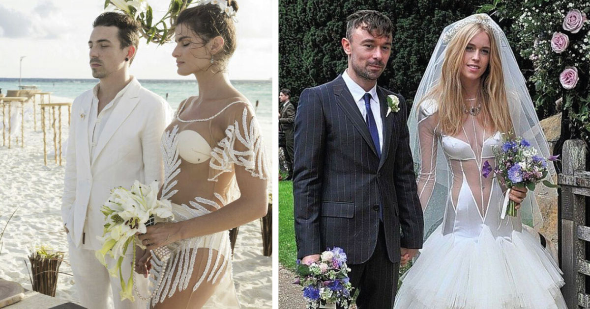 12 Famosas que usaron vestidos extraños en su boda. Thalía apenas podía caminar