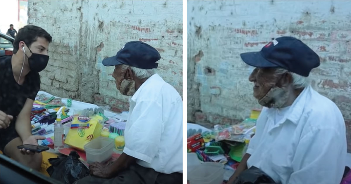 Joven le compra todo a un anciano de 93 años para ayudarlo y su reacción enamora