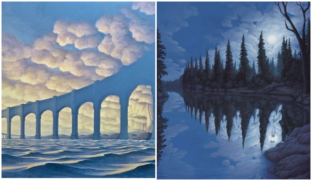 Pinturas que despiertan tu imaginación mostrándote dos escenas en una
