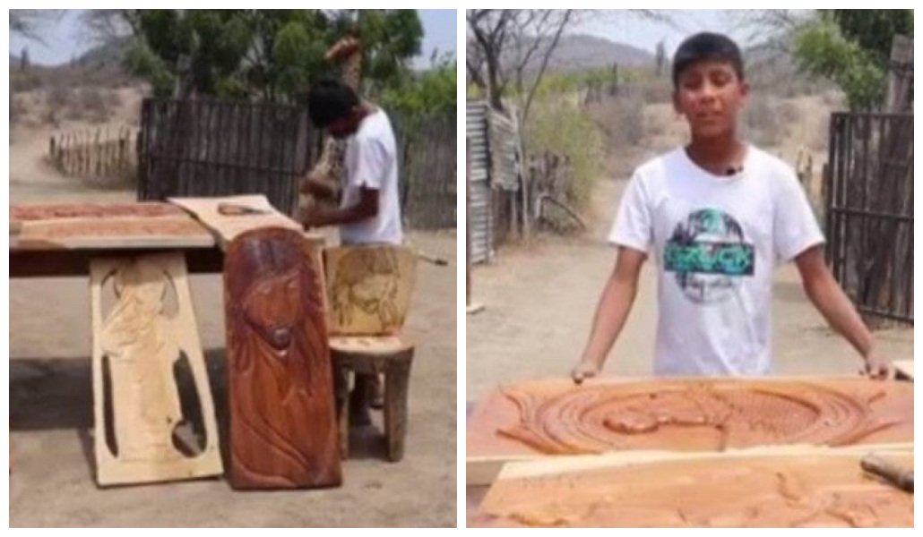 Niño de 13 años es un experto escultor y así lo demuestra