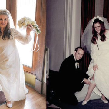 Pareja cumple 50 años juntos y recrean sesión de fotos iguales al día de su boda