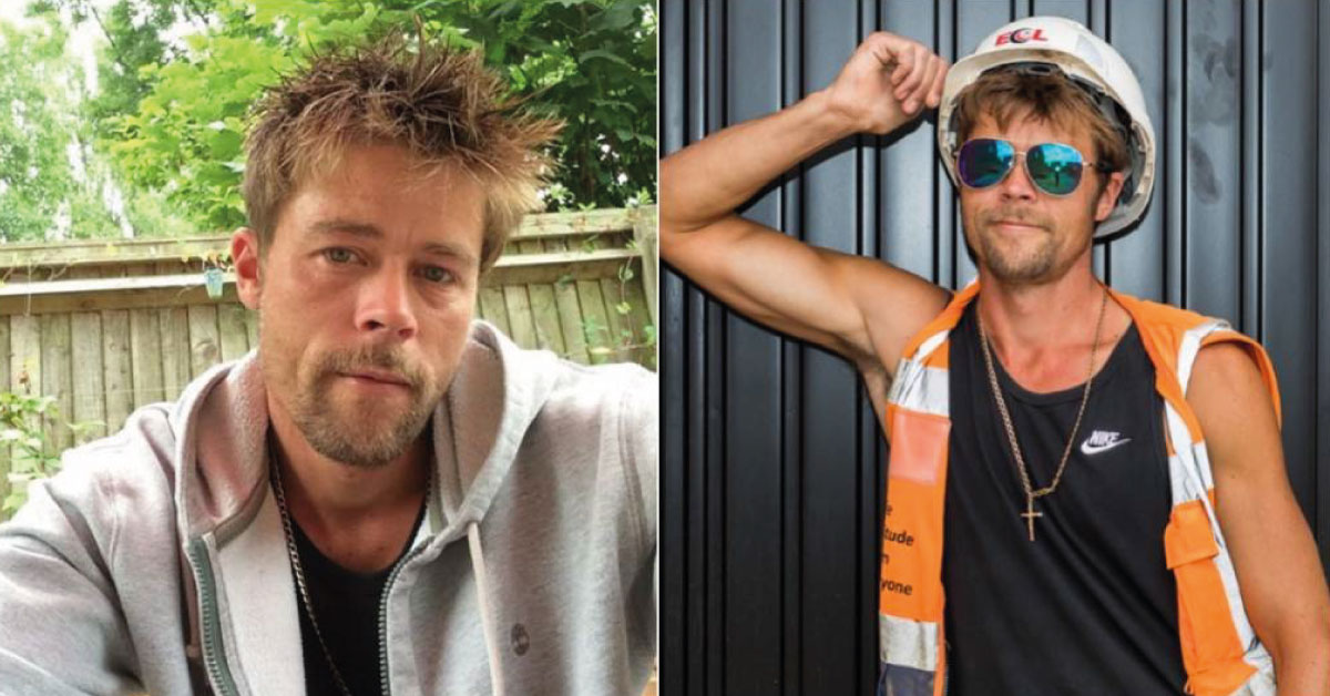 El doble de Brad Pitt es un albañil británico y su parecido es sorprendente