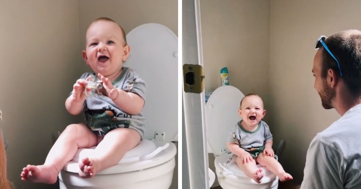 Madre enseña a bebé de 3 semanas a usar el inodoro. «Ahorramos mucho en pañales»