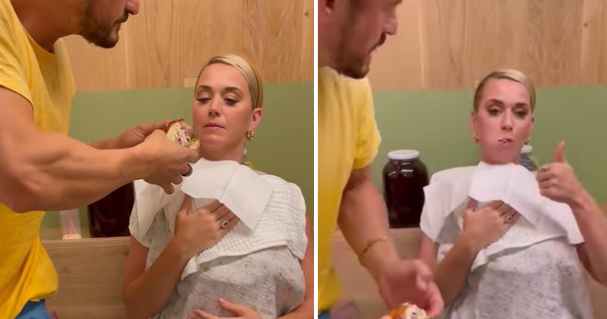Orlando Bloom alimenta a Katy Perry mientras ella amamanta a su bebé. Son un equipo perfecto