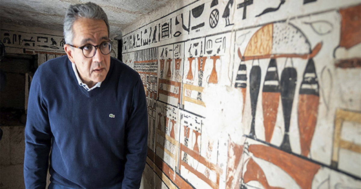 Descubren 5 tumbas más de la gran necrópolis de Saqqara con murales perfectamente conservados