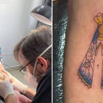Abuela de 91 años se tatúa una virgen porque se lo prometió a su nieto si entraba a Medicina