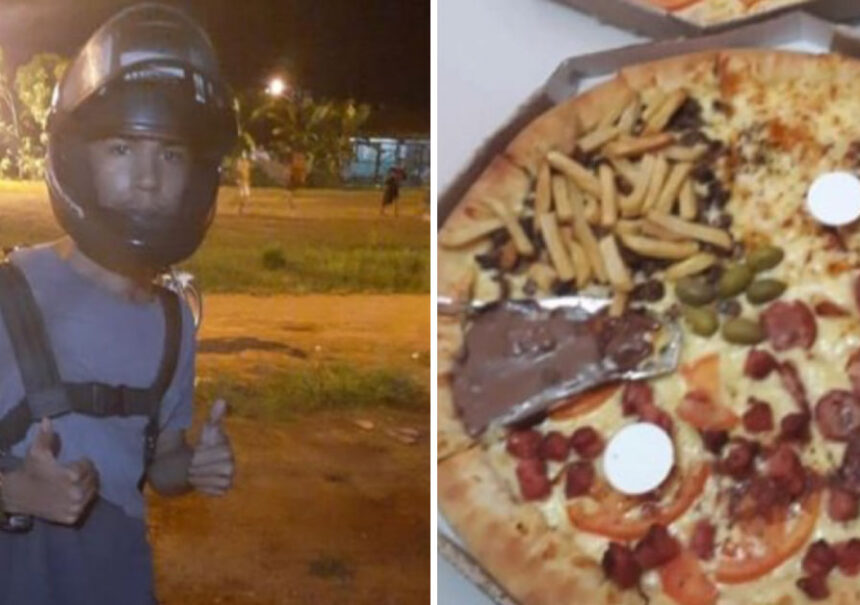 Mamá de repartidor pide pizza para apoyar en su primer día de trabajo a su hijo