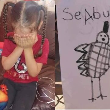 Una niña hizo un cartel de “se busca” de su gallina perdida con un dibujo, aún tiene esperanza de encontrarla.