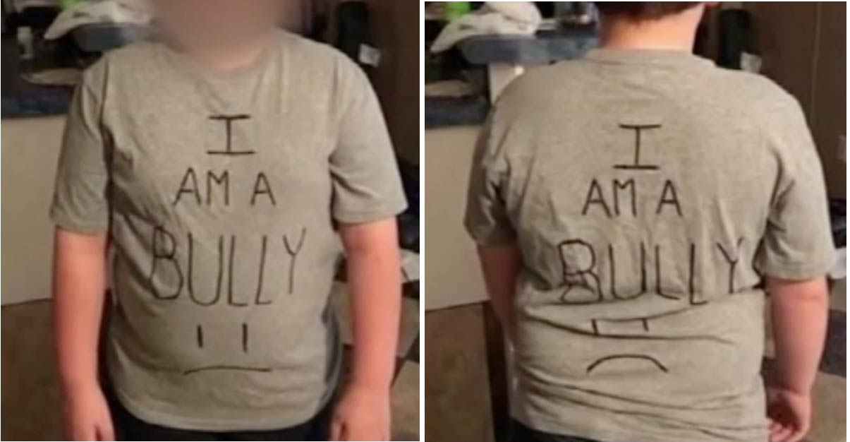 Se enteró de que su hijo hace bullying y así lo castigó: le hizo una playera para que se arrepintiera