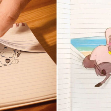 Artista usa los renglones de las libretas para dibujar personajes de Disney maravillosos