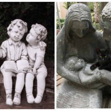 14 Imágenes en donde los gatos se sienten tan cómodos junto a las estatuas que parecen ser parte de ellas