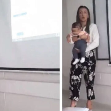 Maestra cuida a bebé de su estudiante para que ella tome su clase
