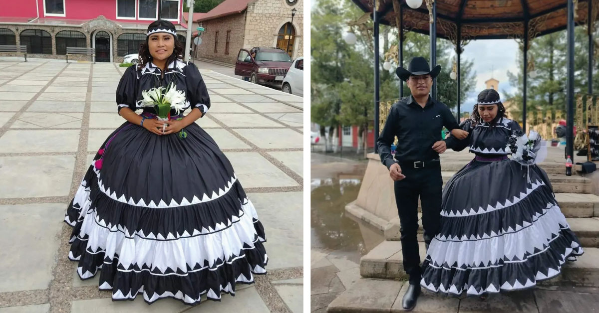 Con un vestido inspirado en la cultura rarámuri mexicana celebró sus 15 años de la manera más digna