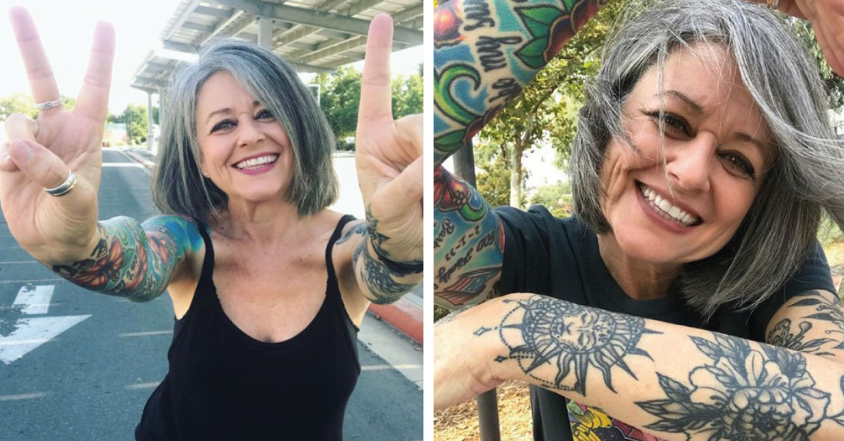 Mujer de 58 años le responde a quienes la critican por sus tatuajes y estilo juvenil