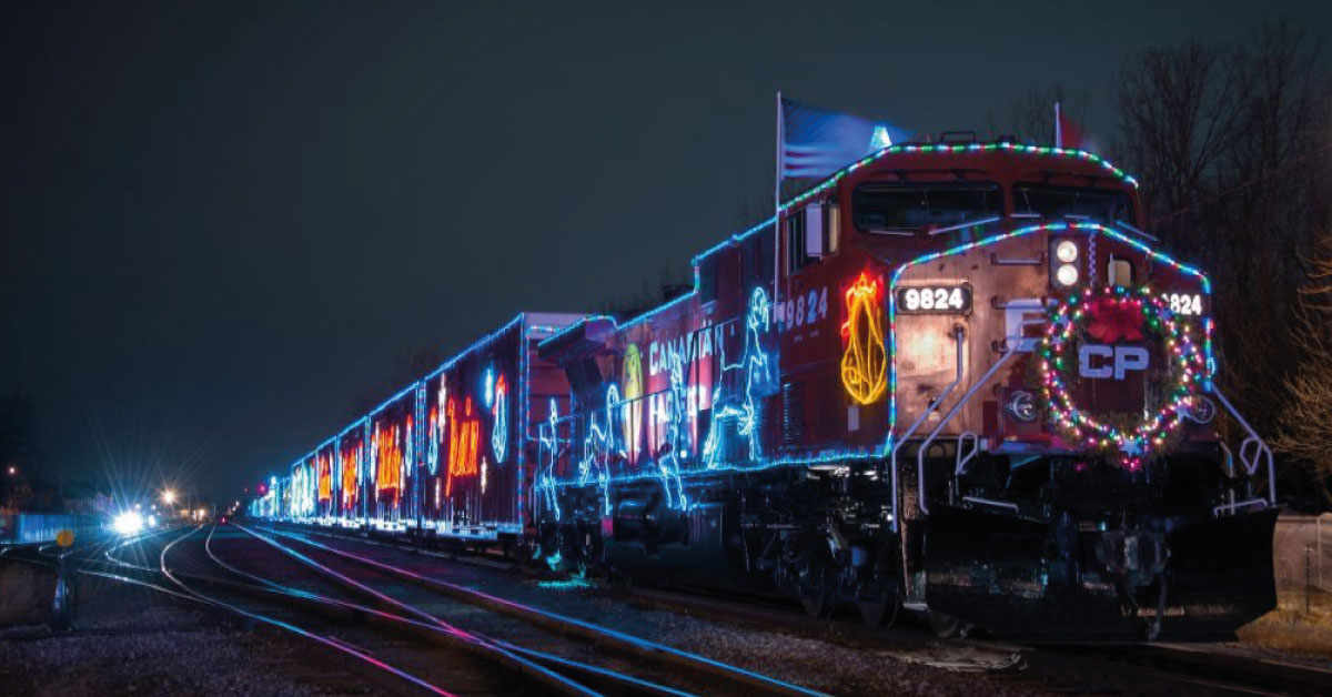 El tren navideño que recorre Canadá y Estados Unidos reuniendo comida para los menos afortunados.