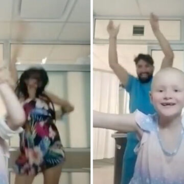 Pequeña con cáncer bailó con el enfermero celebrando su última quimio