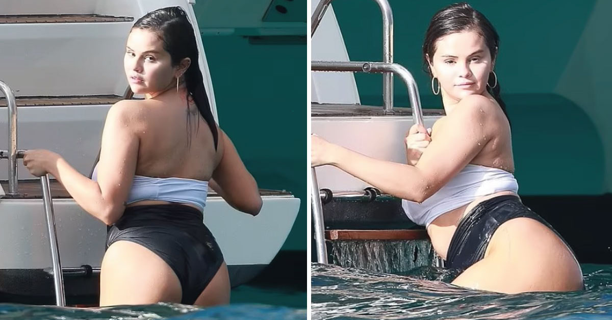 Selena Gomez presume su curvilínea figura en bikini para los paparazzis.
