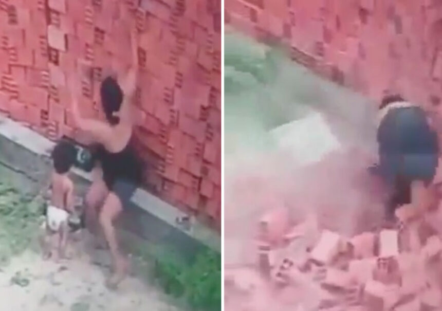 Mujer salva a su bebé de ser aplastado por muro, fue escudo humano