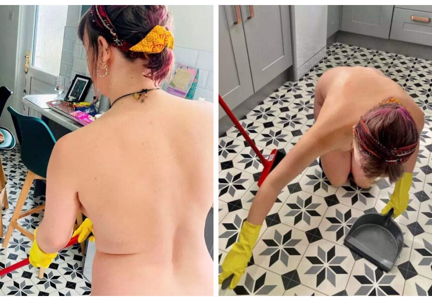 Mujer trabaja limpiando casas desnuda y gana $60 dólares por hora